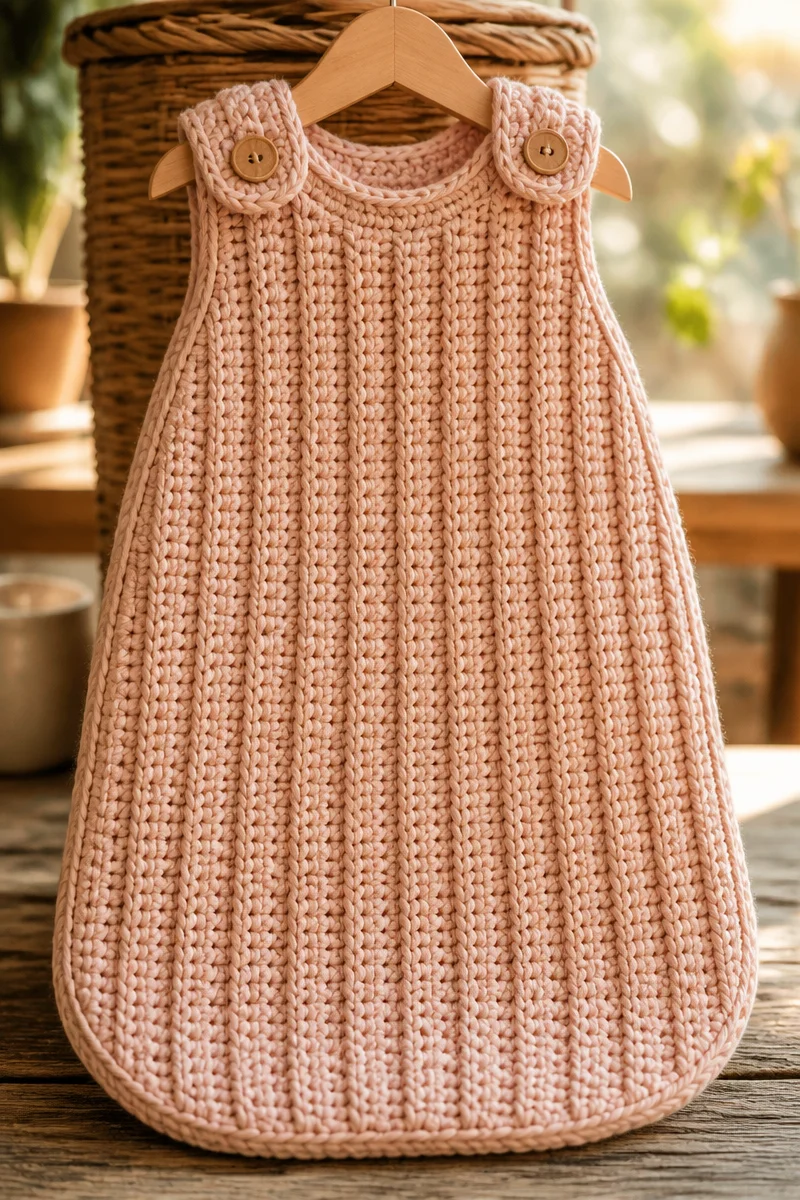 Cozy ribbed crochet baby sleep sack pattern for comfortable infant sleep