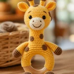 Adorable amigurumi giraffe crochet baby rattle pattern for kids