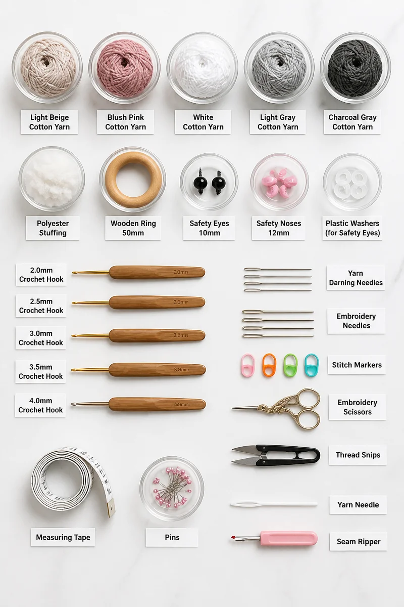 DIY Wooden Ring Crochet Baby Bunny Ear Teether Pattern