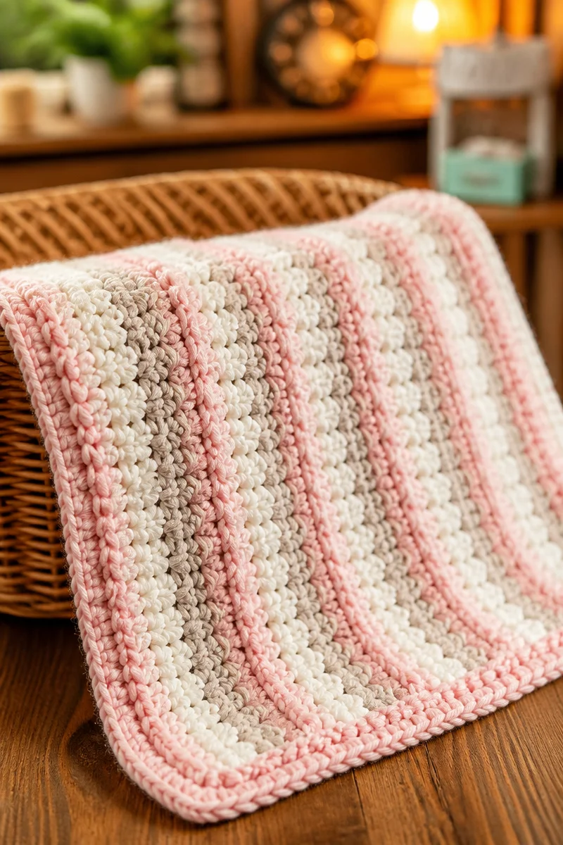 Chunky crochet baby blanket pattern for beginners