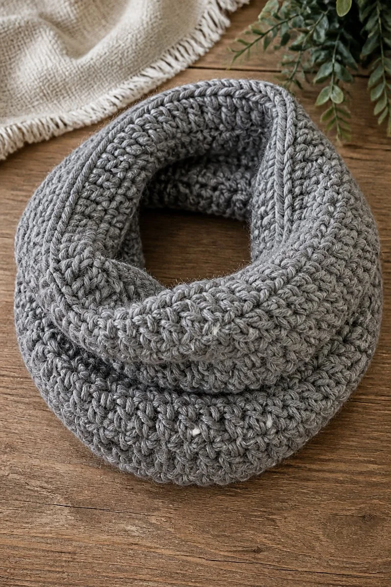 Chunky crochet infinity scarf pattern for cozy, stylish winter wear
