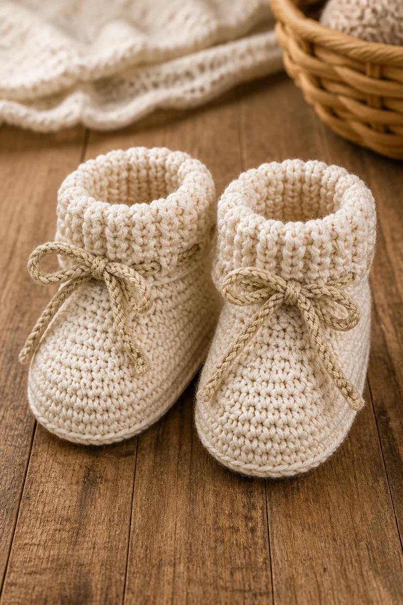 Easy Crochet Baby Bootie pattern for beginners
