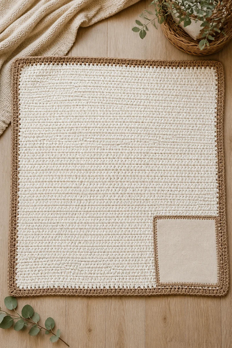 Crochet baby milestone blanket pattern for tracking growth and development.