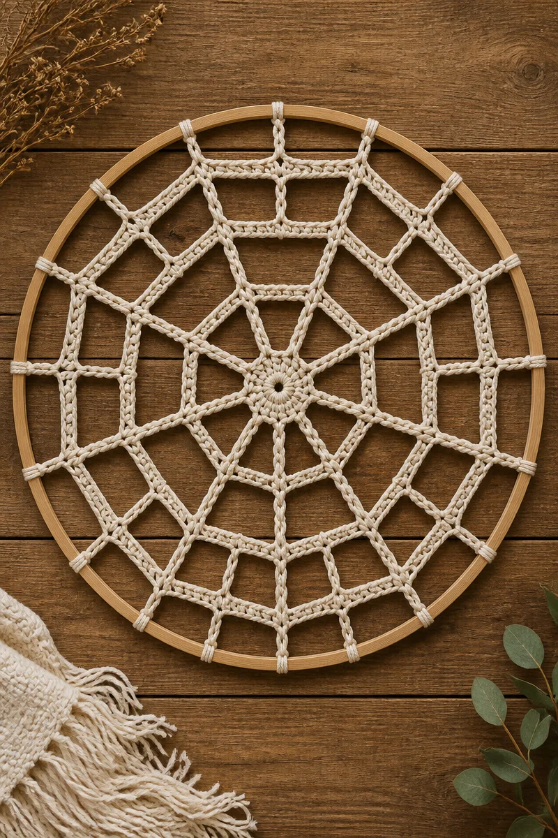 Crochet Baby Spiderweb Photo Backdrop for newborn photography.