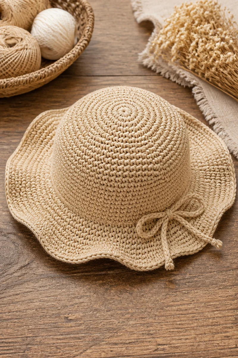 Crochet baby sun hat pattern for stylish little ones
