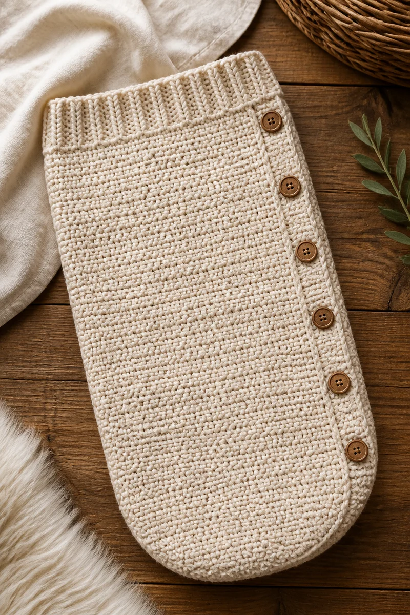 Crochet baby swaddle sack wrap for cozy and secure infant sleep