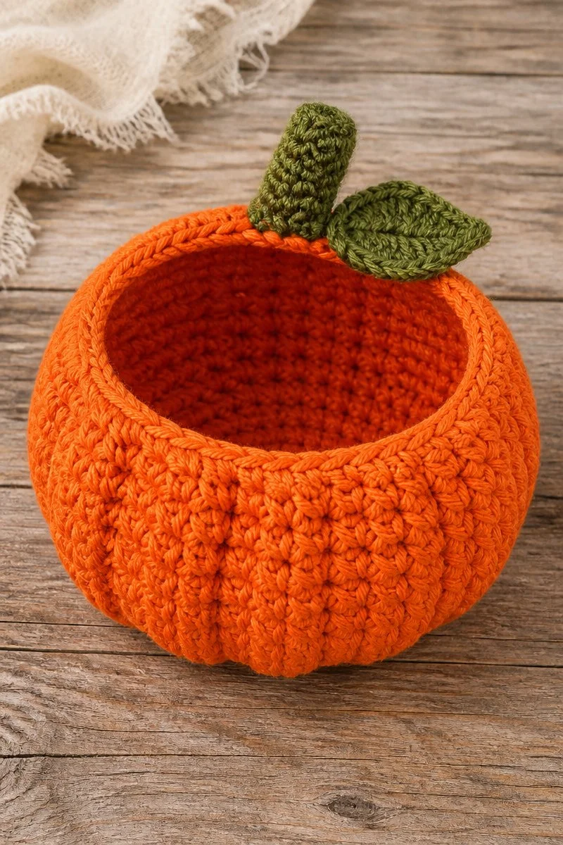 Crochet pumpkin baby photo prop for stylish baby photography and seasonal themes