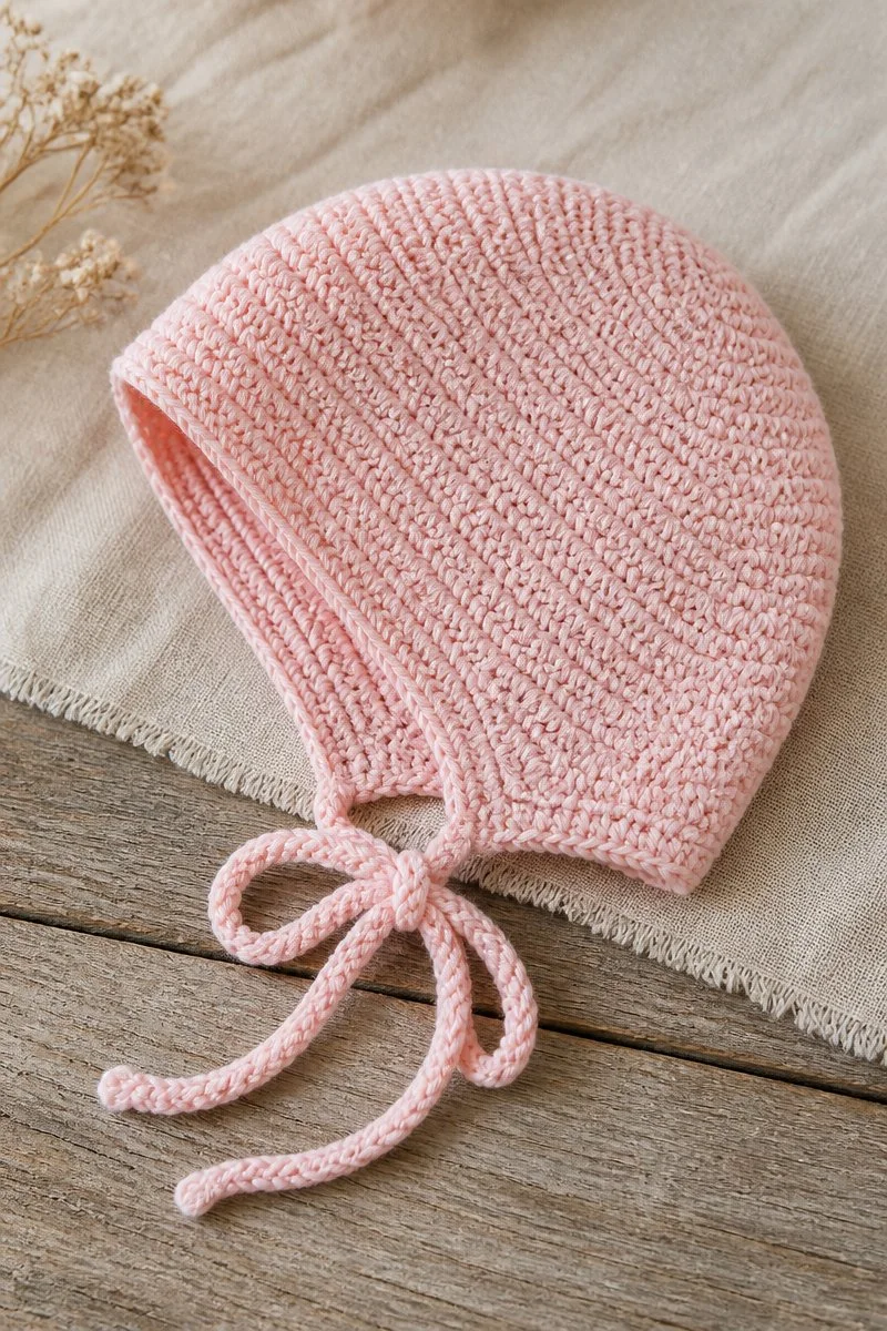 Crochet baby bonnet pattern for adorable and cozy infant headwear